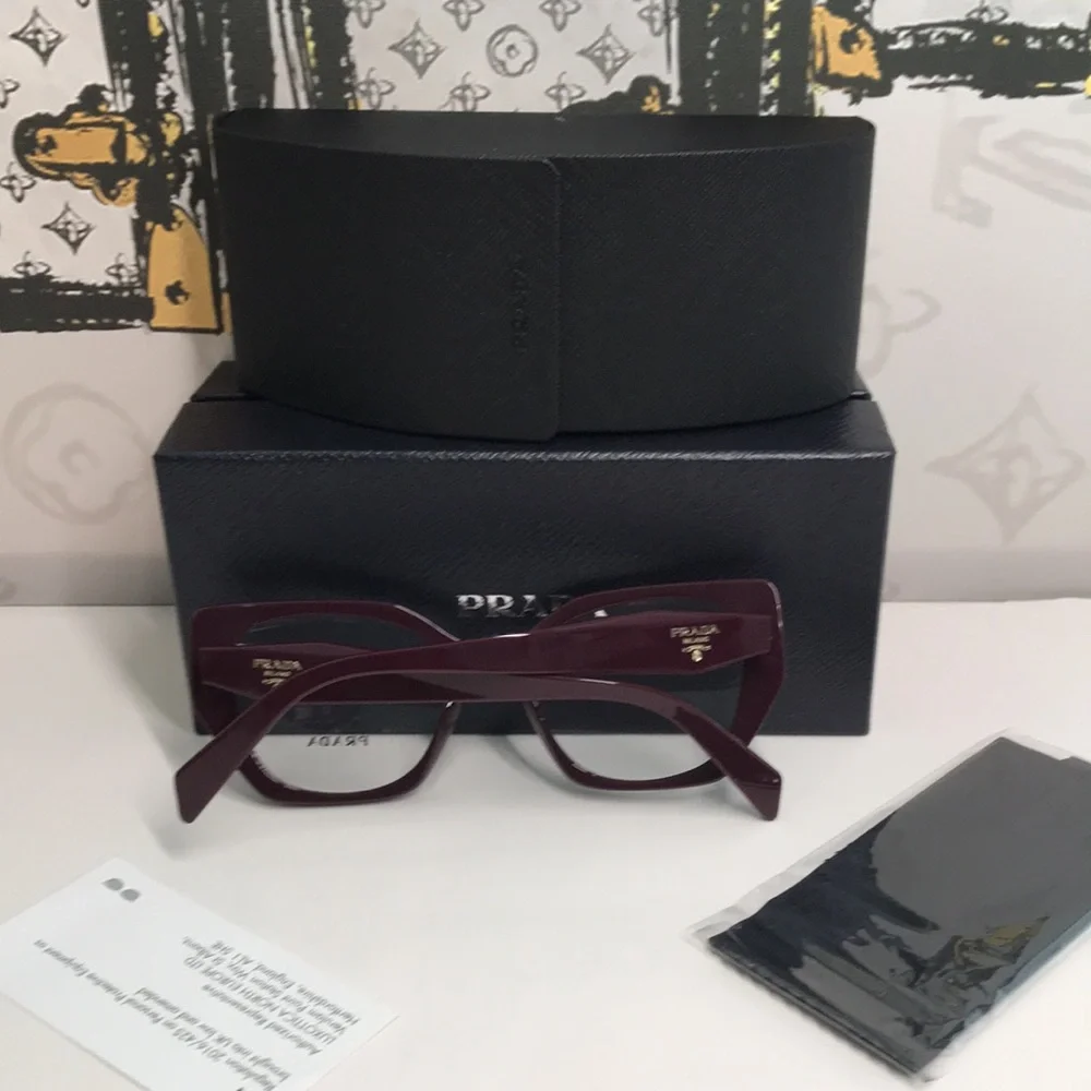 New Authentic 👓 Prada PR 18WV VIY1O1 Eyeglasses – Garnet